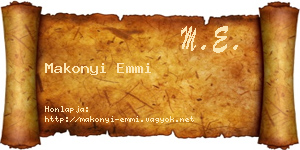Makonyi Emmi névjegykártya